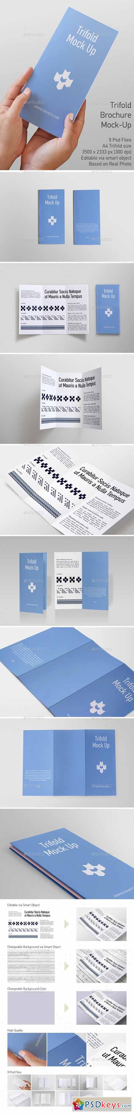 Trifold Brochure Mock-Up 9788084