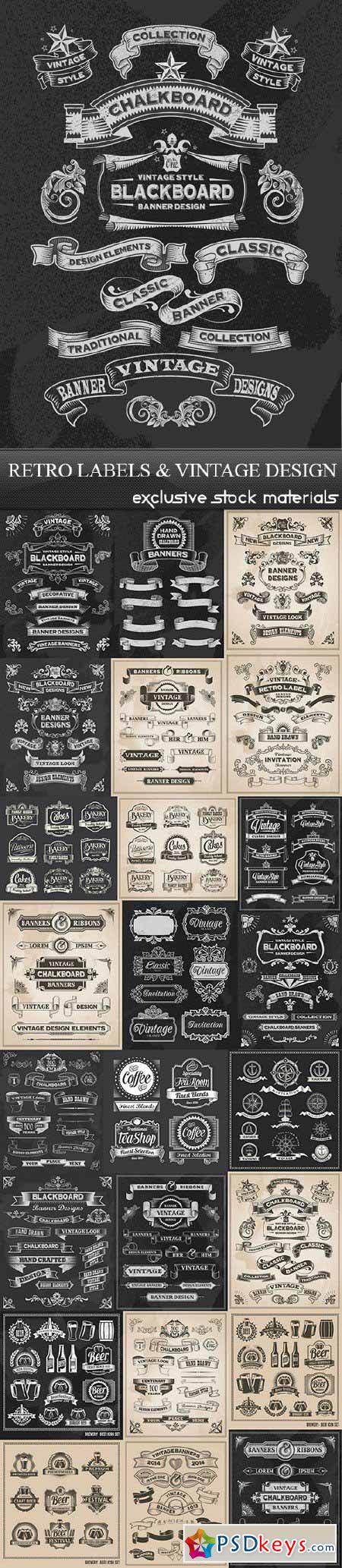 Retro Labels and Vintage Design, 25xEPS