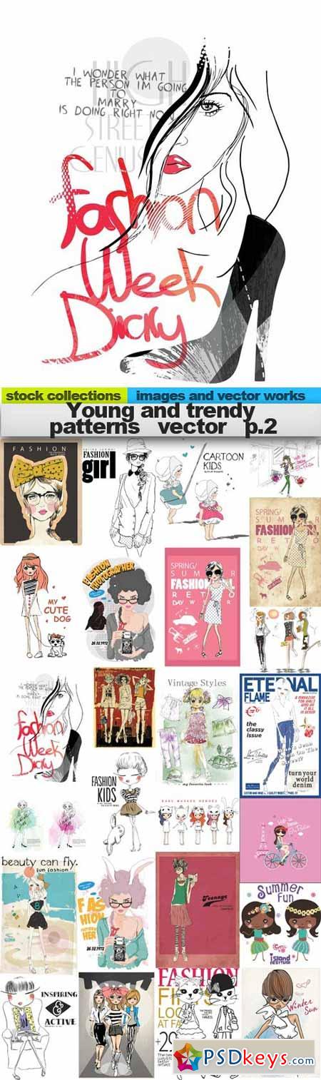 Young and trendy patterns vector 2,25 x EPS