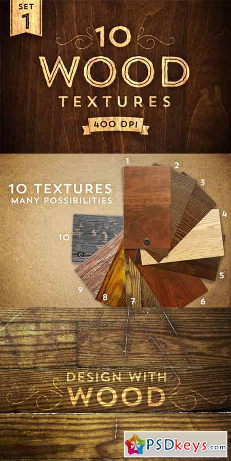 10 Wood Textures - Set 1 13639