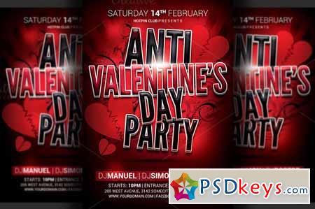 Anti Valentines Party Flyer Template 141251