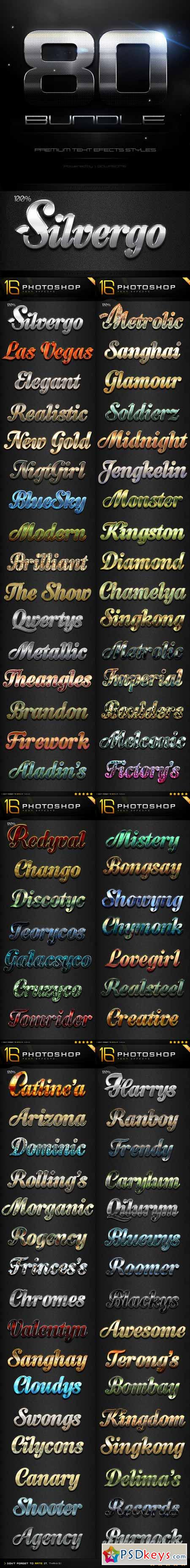 80 Photoshop Text Effects Bundle 10088554