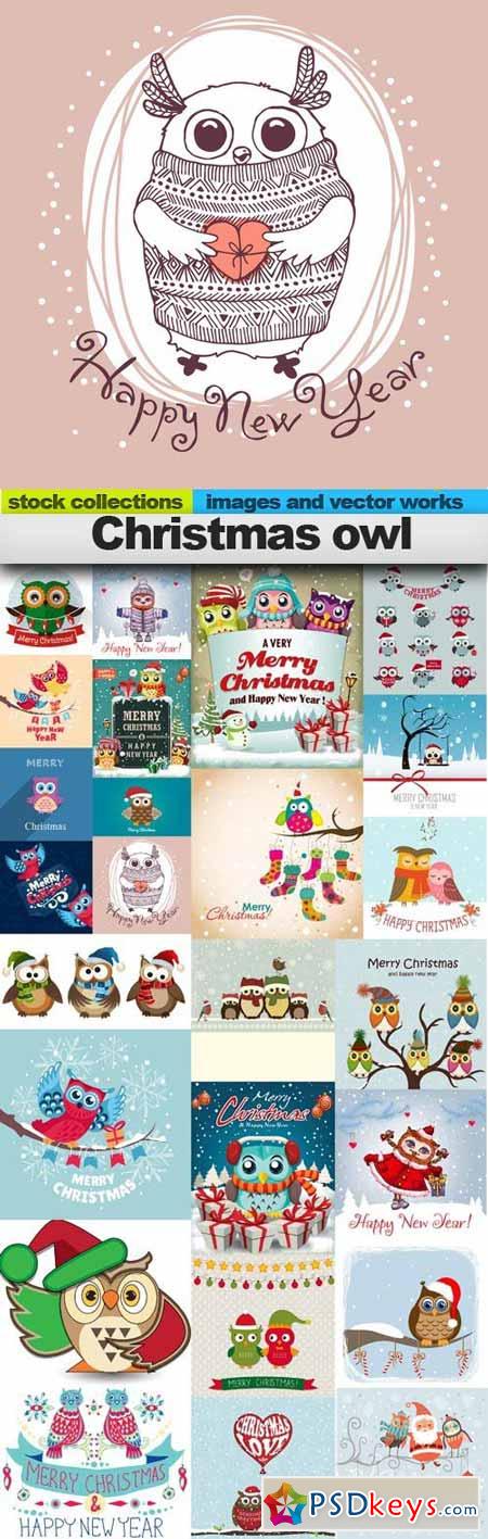 Christmas owl,25 x EPS