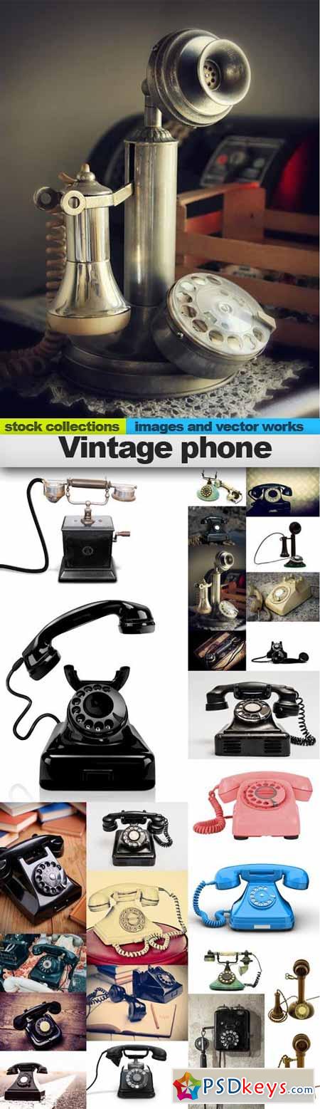 Vintage phone, 25 x UHQ JPEG