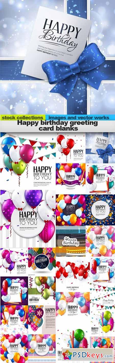 Happy birthday greeting card blanks,25 x EPS