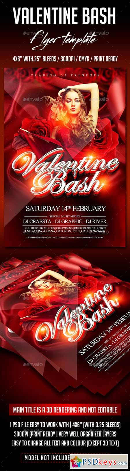 Valentine Bash Flyer Template 9946070