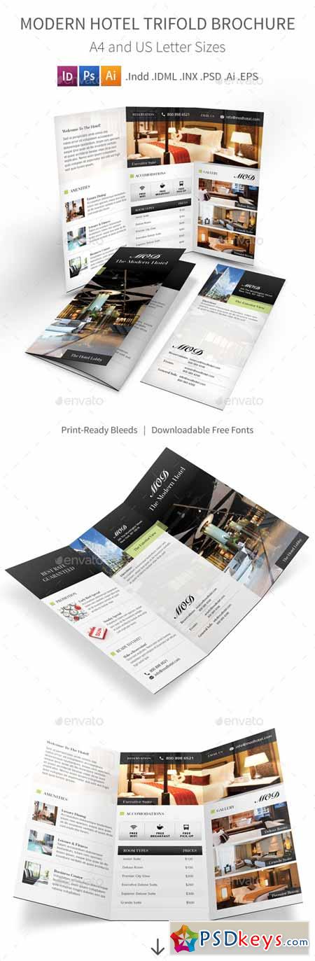 Modern Hotel Trifold Brochure 9223572 » Free Download Photoshop Vector ...