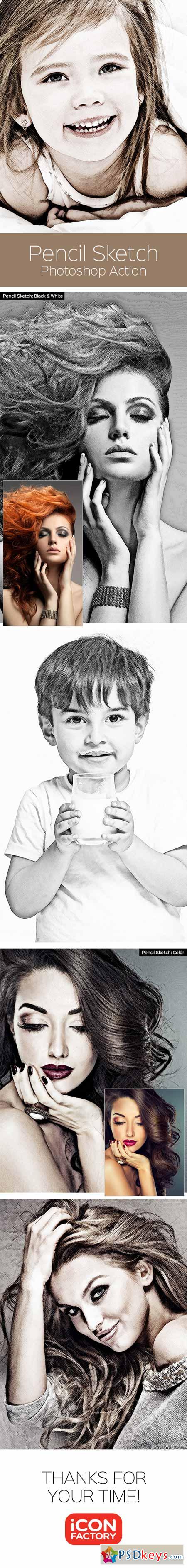 Pencil Sketch - Photoshop Action 9615778