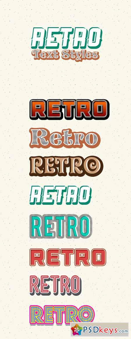 retro text styles photoshop free spoongraphics