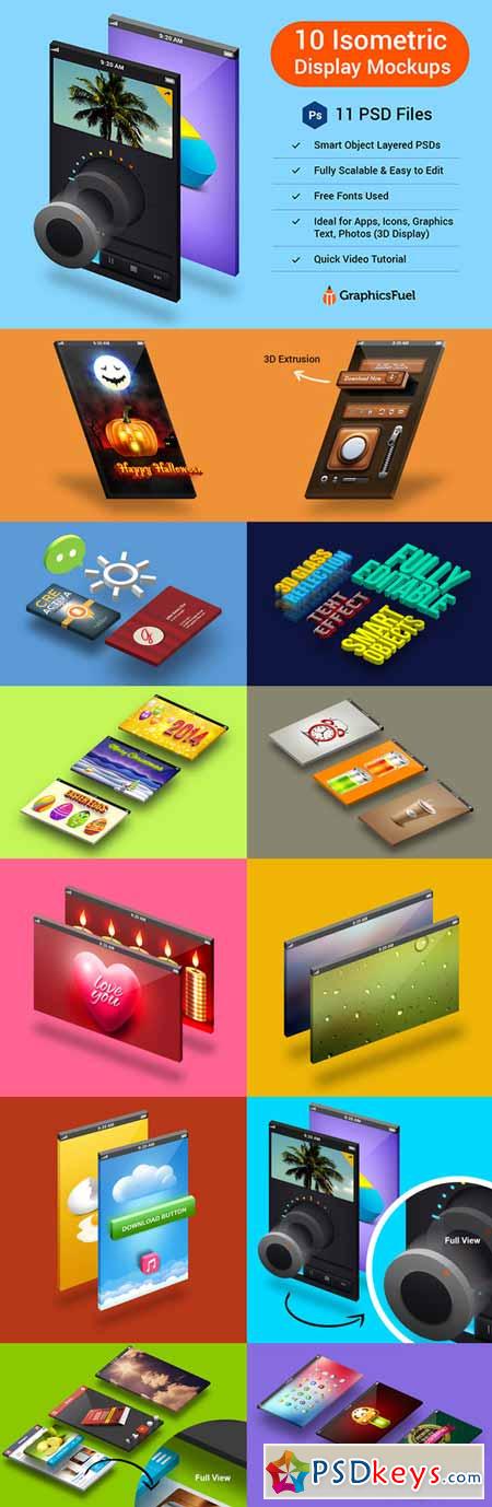 Isometric 3D Display Mockups 13460