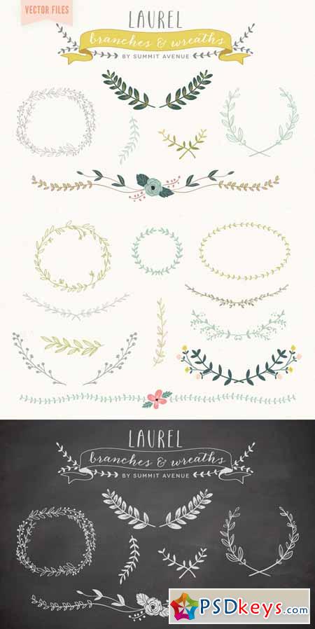 Vintage Laurel & Wreath designs 8180