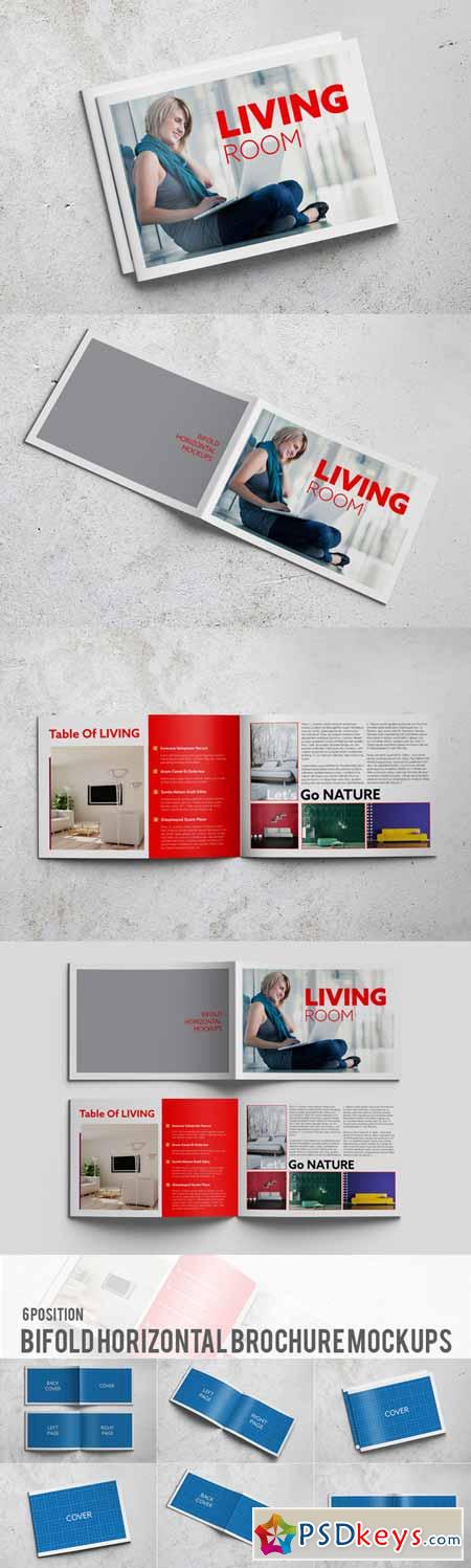 Bifold Horizontal Brochure Mockups 185768