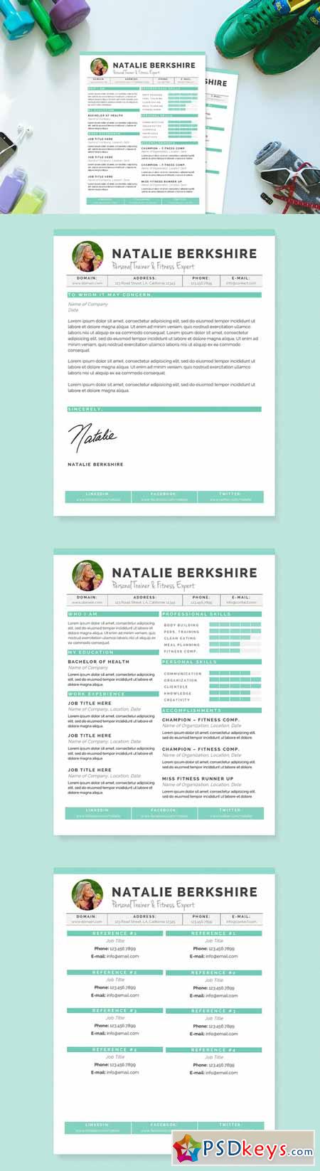 Turquoise Resume Template Package 187952