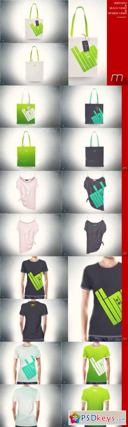 Linen Bag, Beach & Women T-shirt 182943