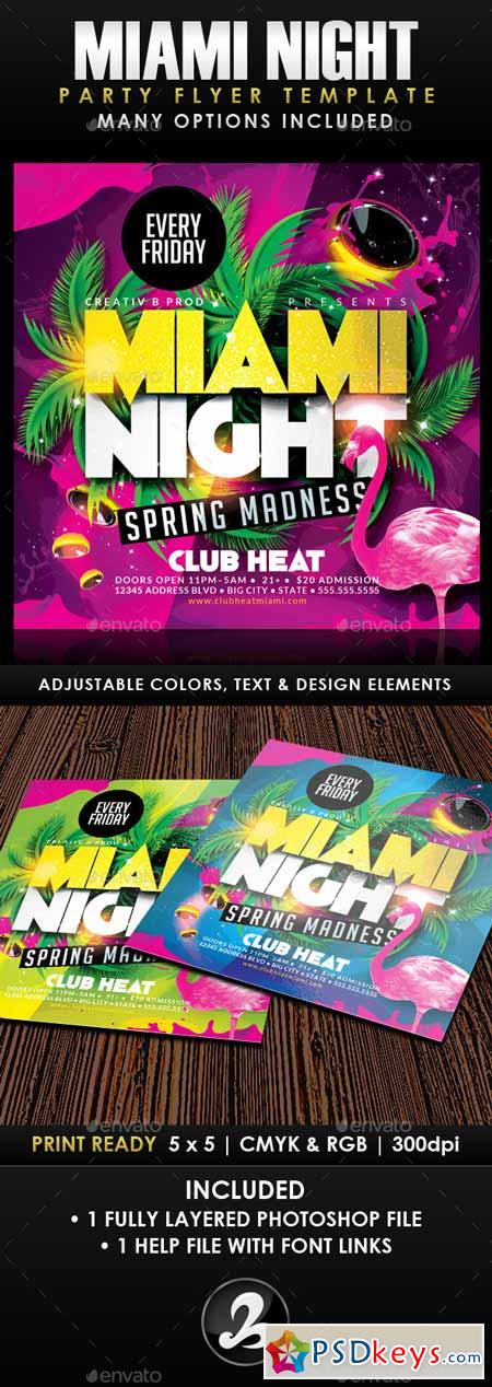 Miami Night Party Flyer Template 10493830