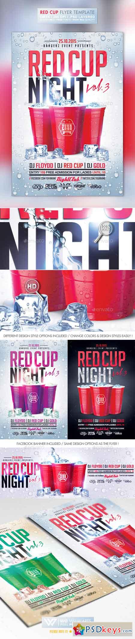 Red Cup Party Flyer Template 10328759