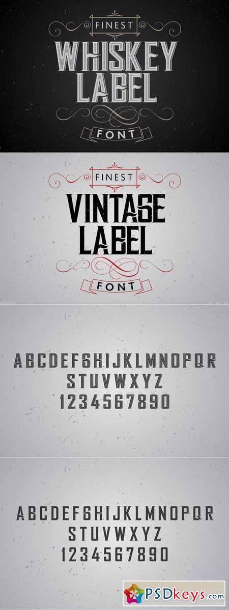 Vintage label whiskey style font 201409