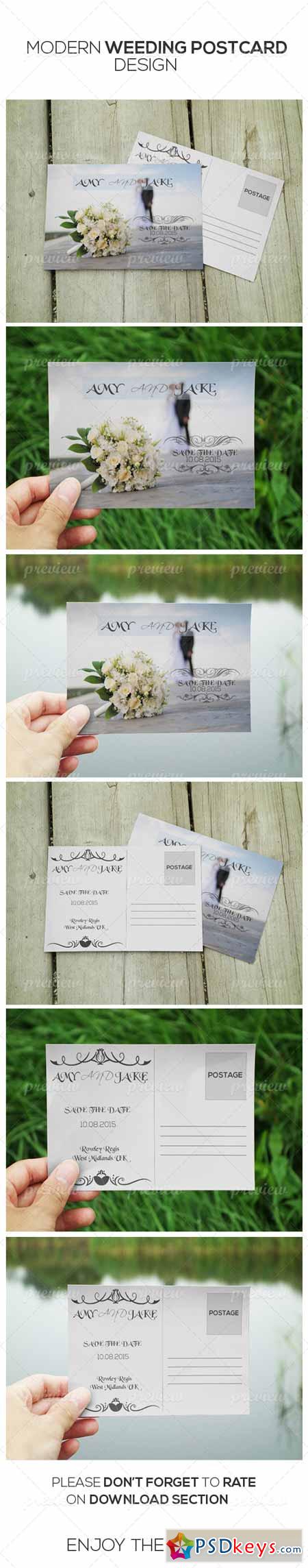 Modern Style Wedding invitation Post Card 4428