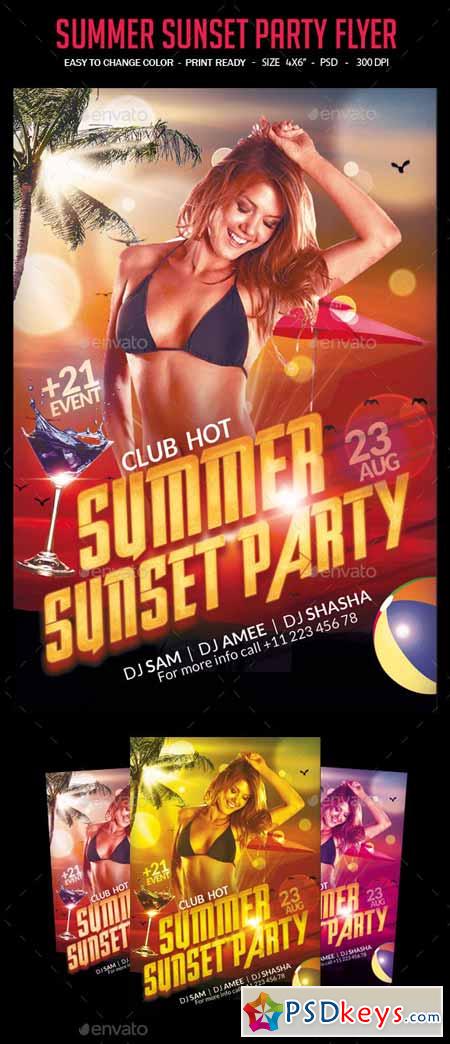 Summer Sunset Party Flyer 10636510