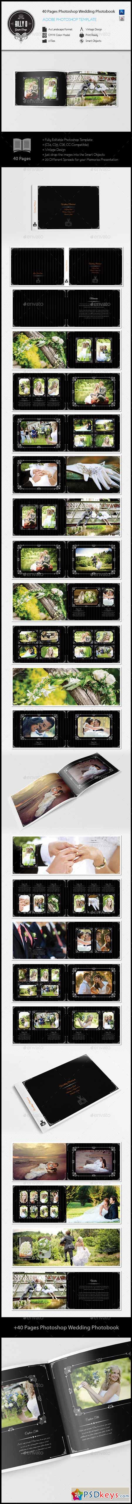 40 Pages Photoshop Wedding Photobook Template 8661523