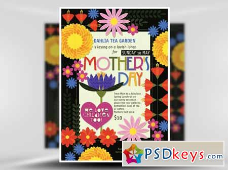 Illustrated Mothers Day Flyer Template