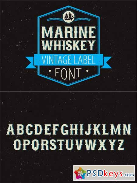 Marine Whiskey label font 210243