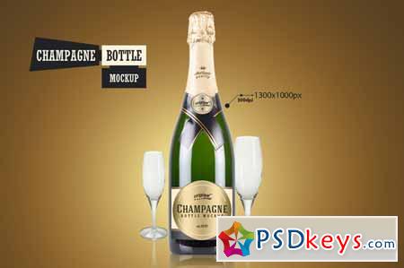 Champagne Bottle - Mockup 217239