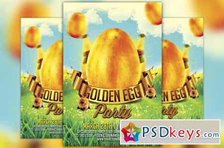 Golden Egg Easter Party Flyer 216592