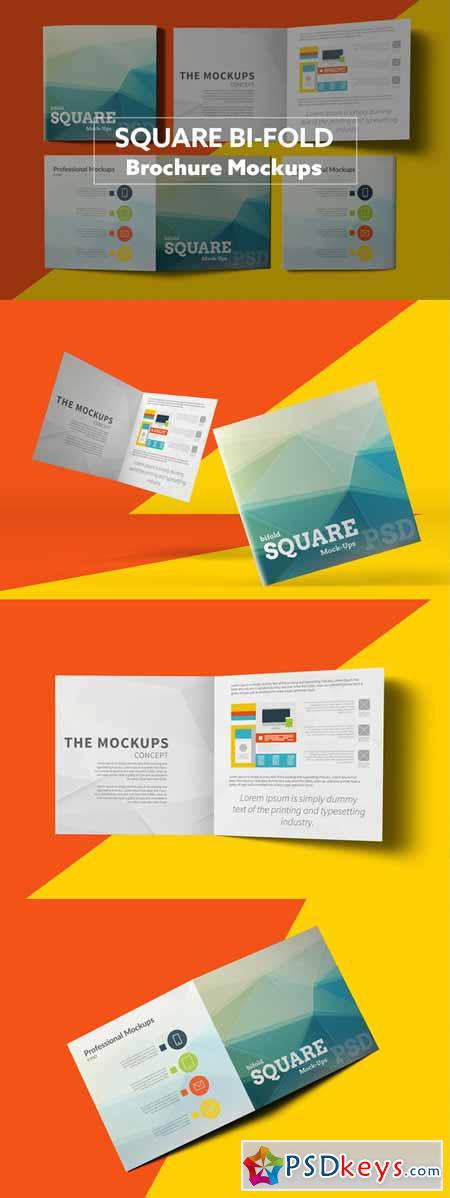 Square Bi-Fold Brochure Mockups 219080