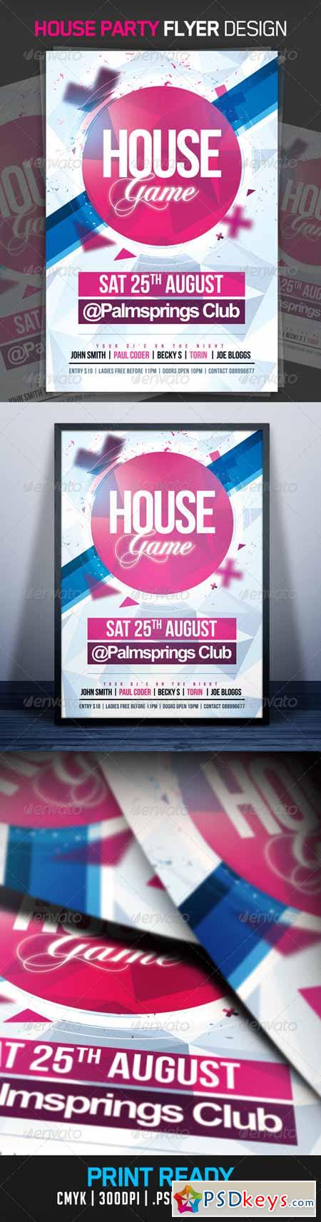 House Game Party Flyer 4832093
