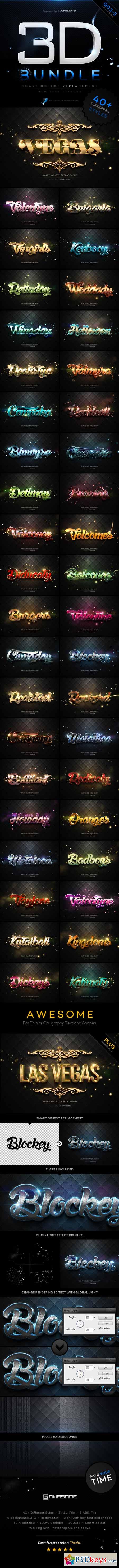 Modern 3D Text Effects Bundle 10782412