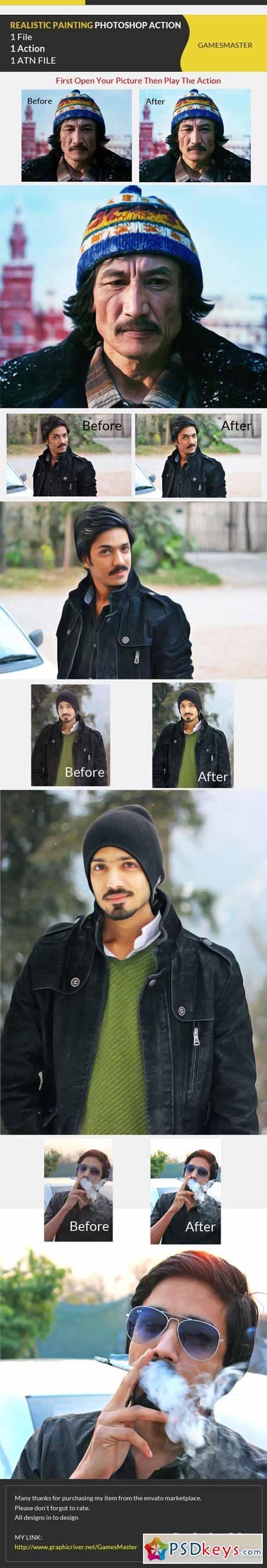 Realistic Painting Effect Photoshop Action 10721323