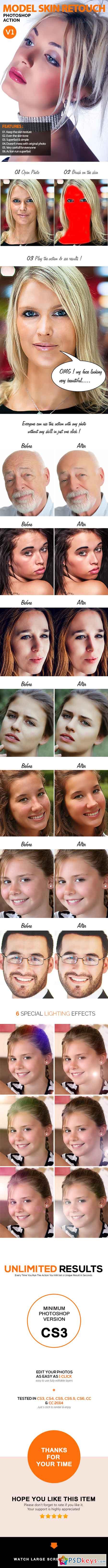 Model Skin Retouch V1 - Photoshop Action 10795644