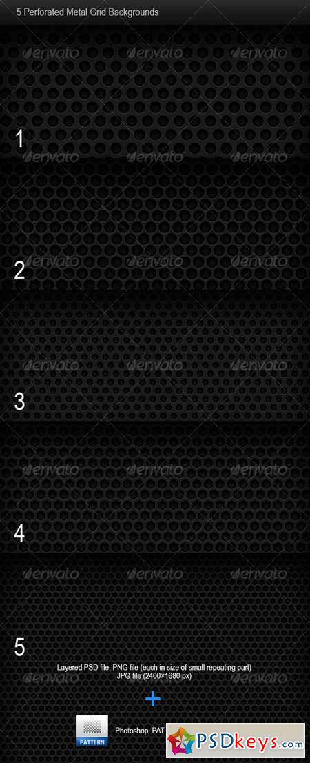 5 Perforated Metal Grid Backgrounds 84152