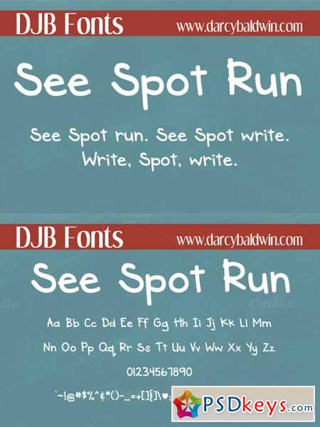 DJB See Spot Run Font 226883