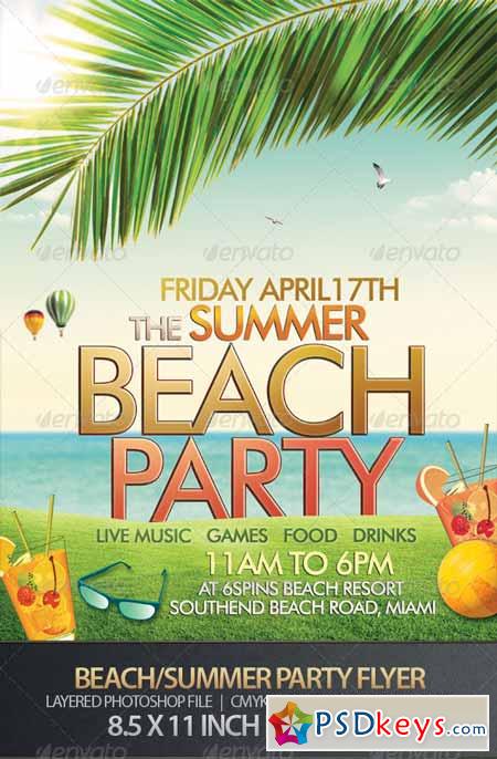 Beach or Summer Party Flyer 163972