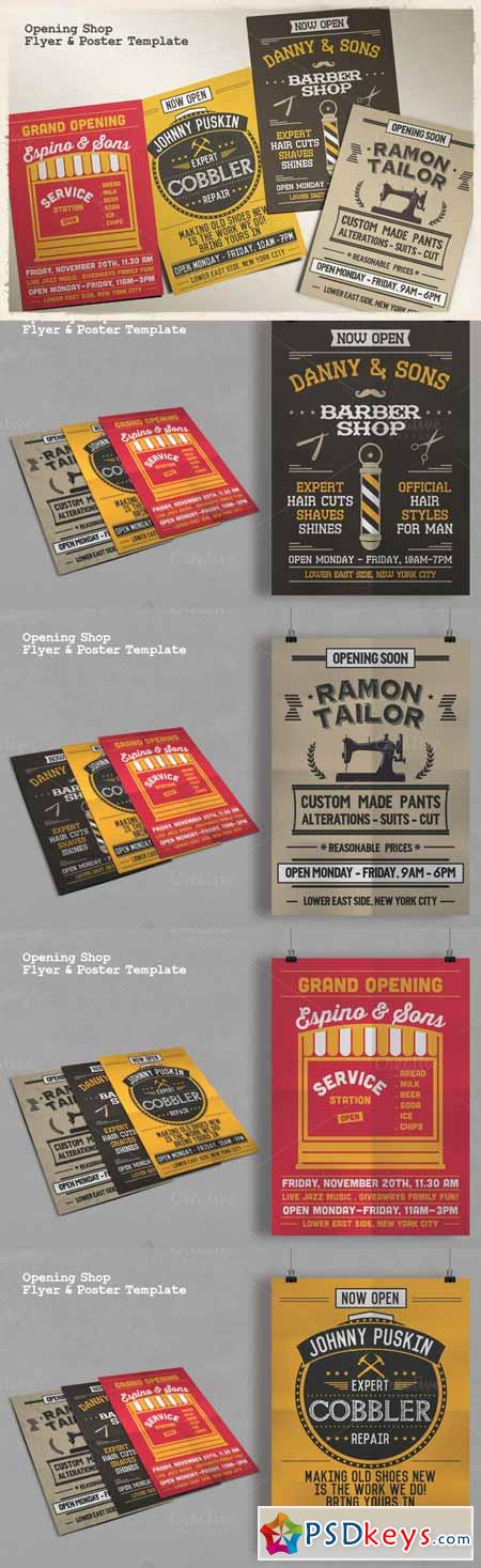 Opening Shop Flyer & Poster Template 229180