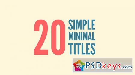 20 Simple Minimal Titles - After Effects Projects