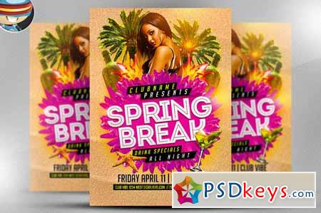 Spring Break Party Flyer Template 2 28179