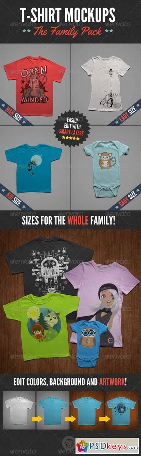 T-Shirt Mock-Ups - Family Pack 6043921