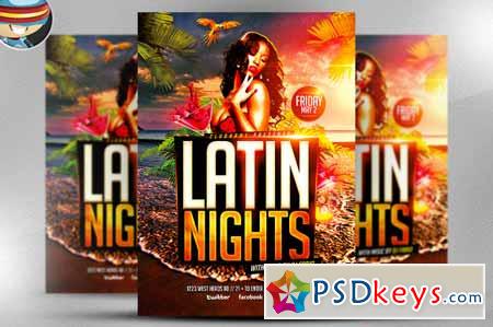Latin Nights Beach Flyer Template 23321
