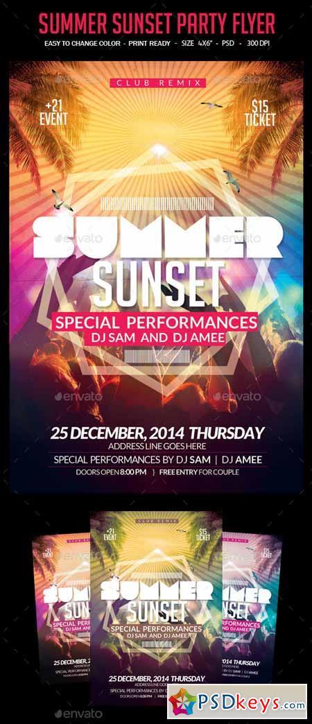 Summer Sunset Party Flyer 10783148