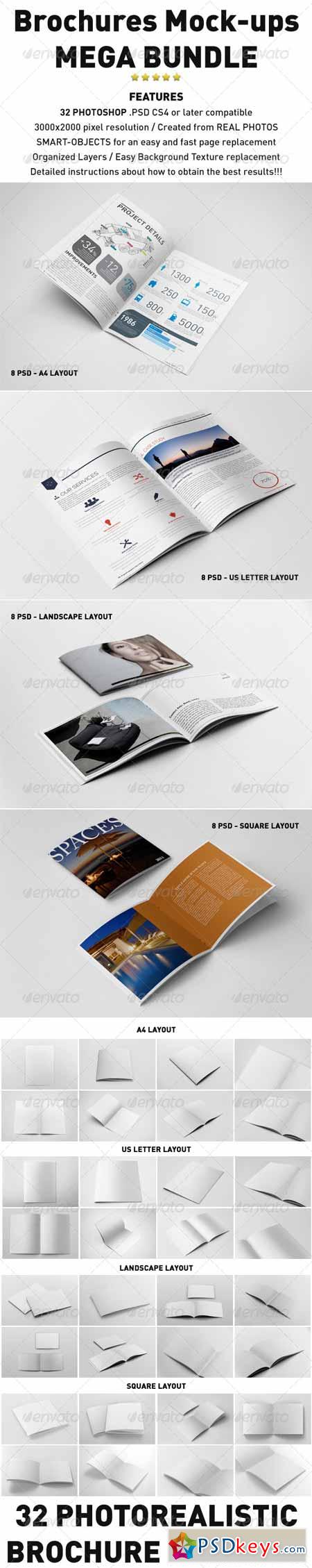 Photorealistic Brochures Mockups Bundle 6001281