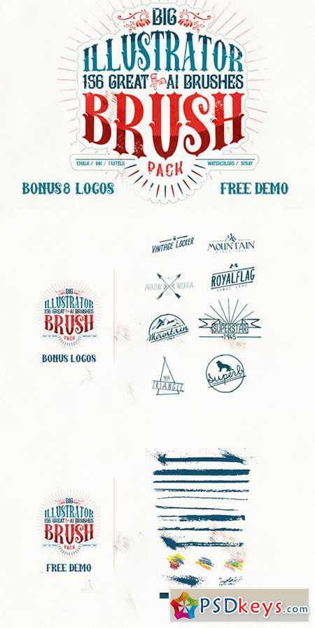 156 Illustrator Brush Pack + Bonus 233781