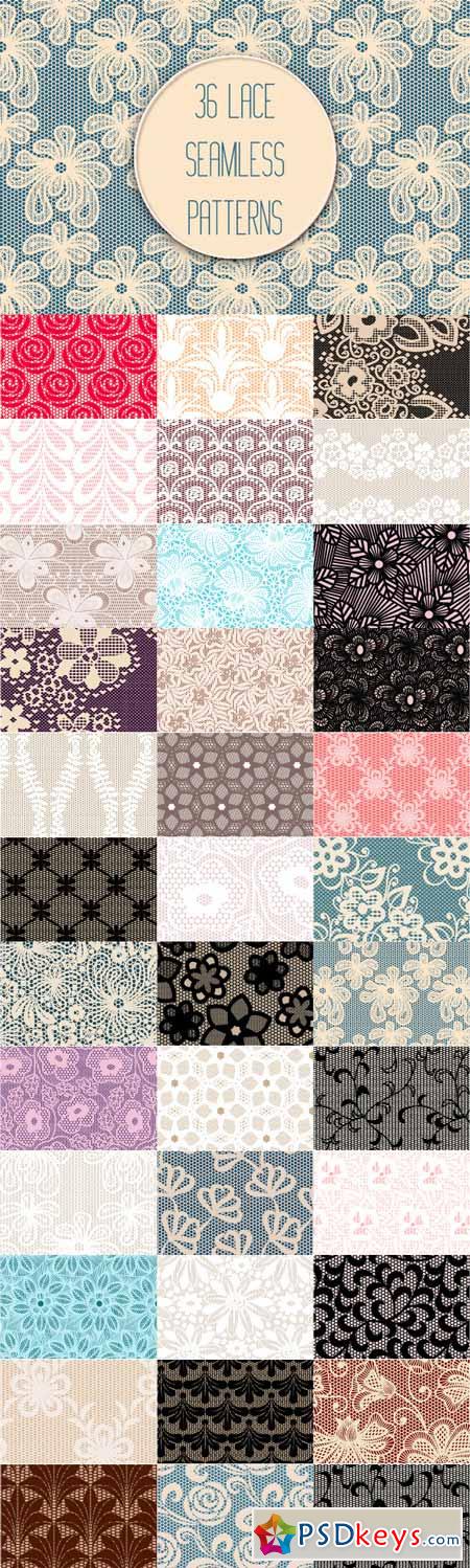 Set of 36 Lace Seamless Patterns 188906
