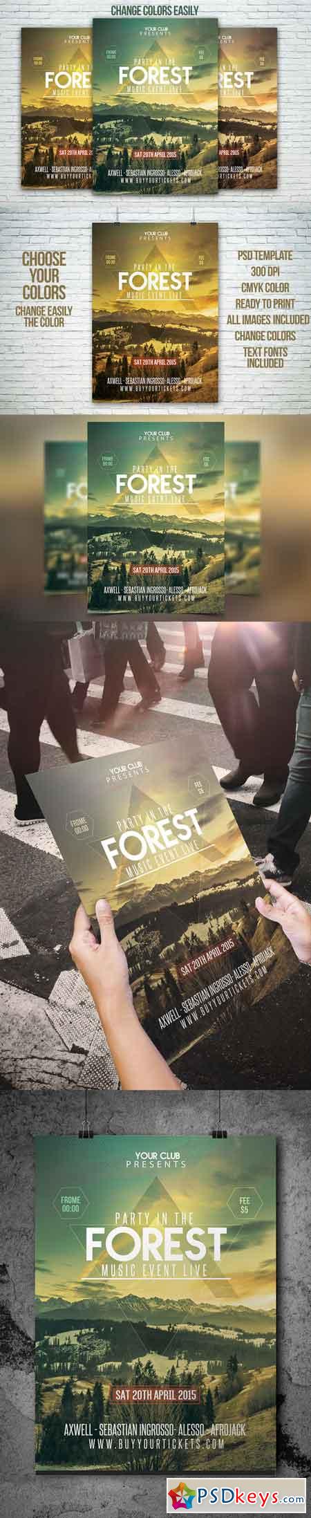 Forest Party Festival Flyer Template 237548