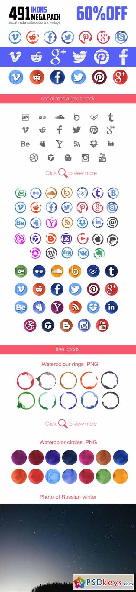 491 Social Media ikons - 60%OFF 236888