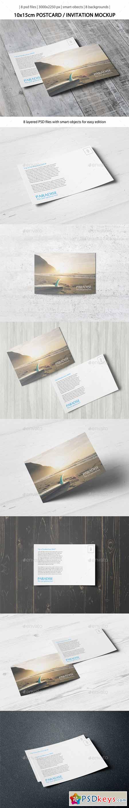 Postcard Invitation Mock-Up [10x15cm] 10799810