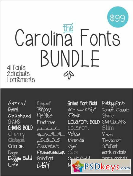 The Carolina Fonts Bundle 170070