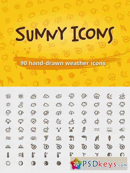 Sunny Icons 90 weather icons 87012